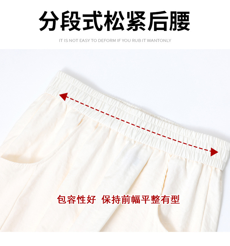 蓝色奶奶裤女夏季2024新款高腰显瘦直筒小个子云朵醋酸凉凉阔腿裤详情15