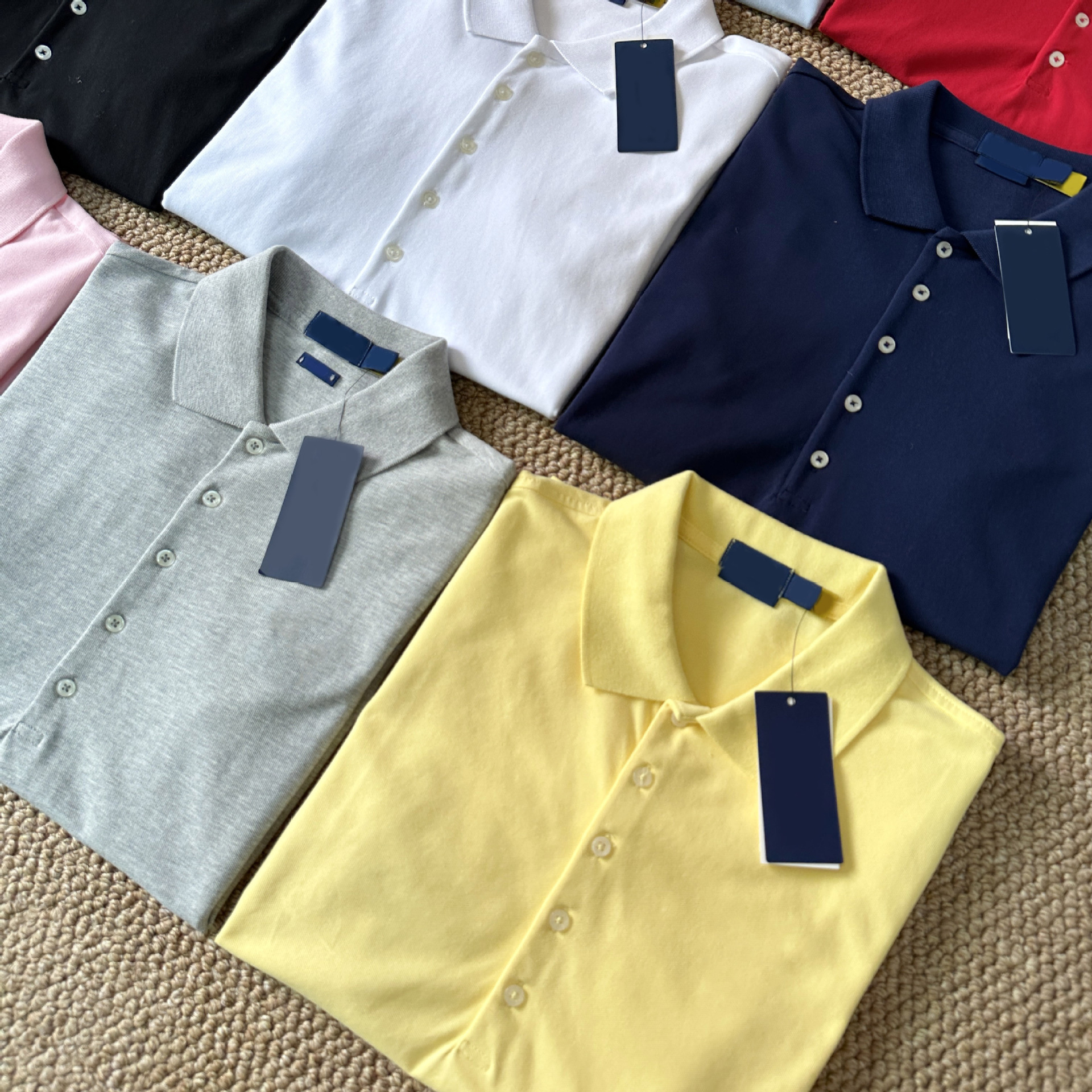 可扫码/高品质RL拉夫小马标刺绣五粒扣女士修身POLO衫代发批发详情5