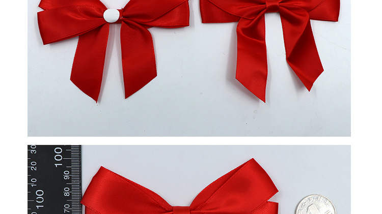 A professional bow manufacturer supplies high-end golden polyester ribbon bows with double-sided tape decoration gift boxes pic 10