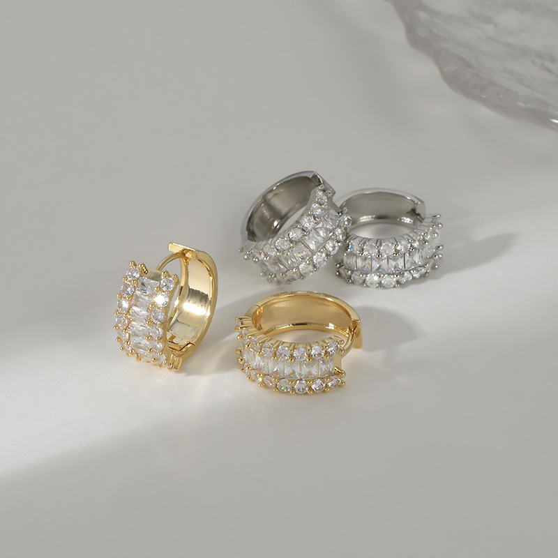 跨境货源微镶锆石气质耳环女小众设计感几何C形耳饰ins风百搭耳扣详情2