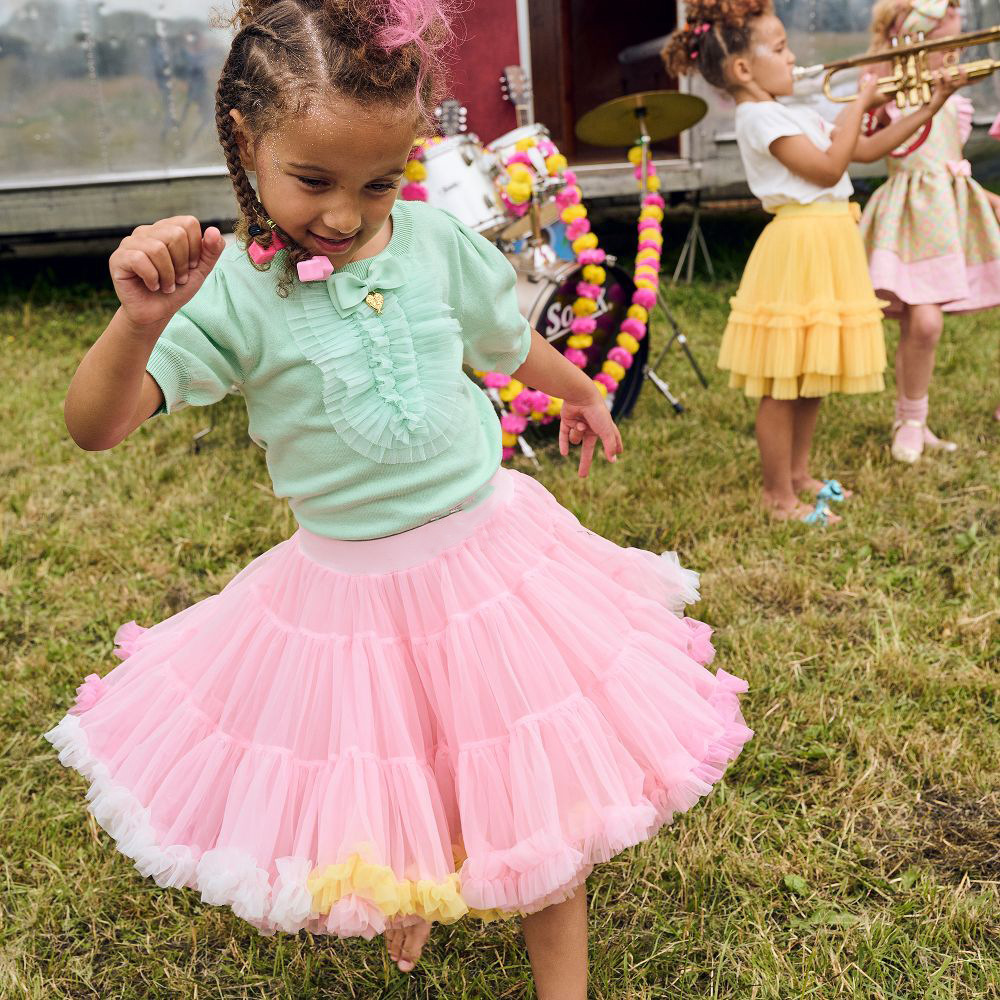 Europa y américa niñas tutu vestido de mitad de la segunda generación otoño e invierno festival rendimiento vestido de princesa vestido de año nuevo vestido de malla de gasa puffy pic 5