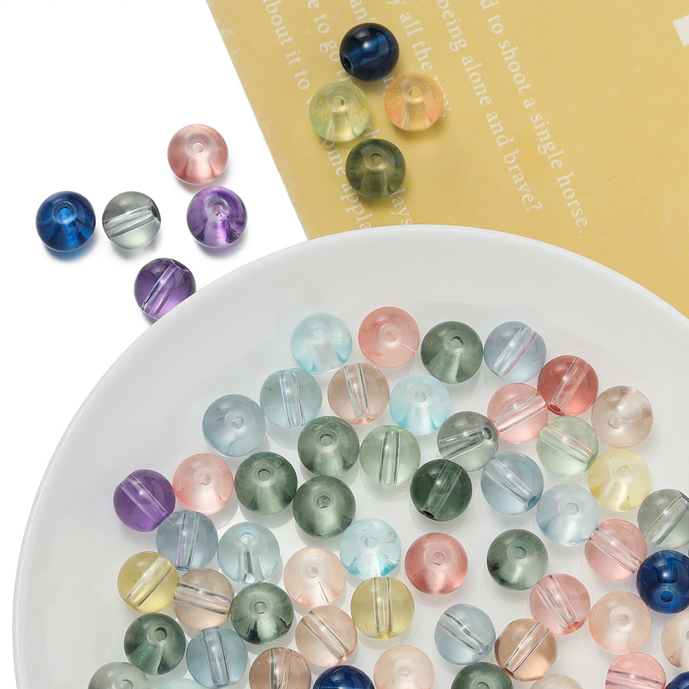 8mm glass beads, transparent crystal beads, round beads, loose beads, diy accessories, high-transparency glass beads, hand-strung beads and matching beads pic 17