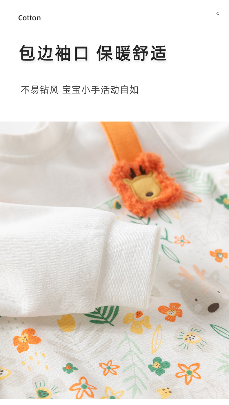 新生婴儿连体衣假两件春秋款纯棉宝宝长袖哈衣爬爬服宝宝衣服秋装详情6
