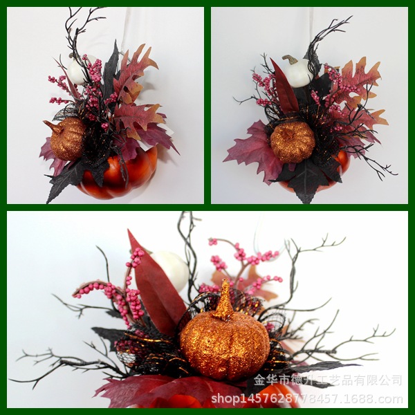 Harvest Festival simulation pumpkin ornaments, handcrafted small bonsai, Halloween autumn color pumpkin decorative ornaments pic 8