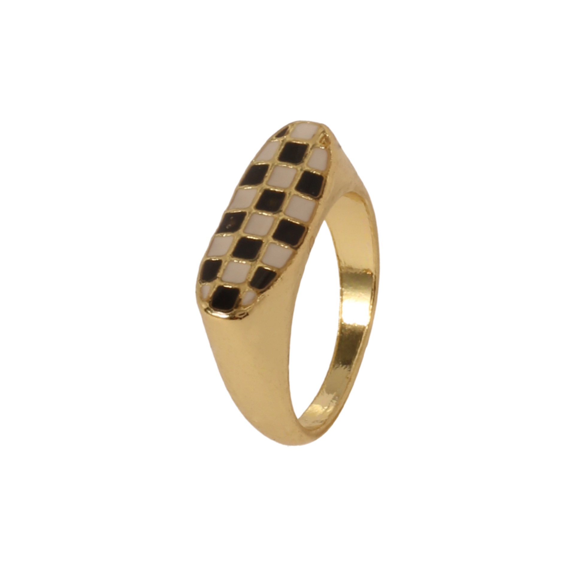 A niche checkerboard pattern ring for women with a Faoulang design sense, an oil-dripping and personalized open ring for men, factory direct sales pic 7