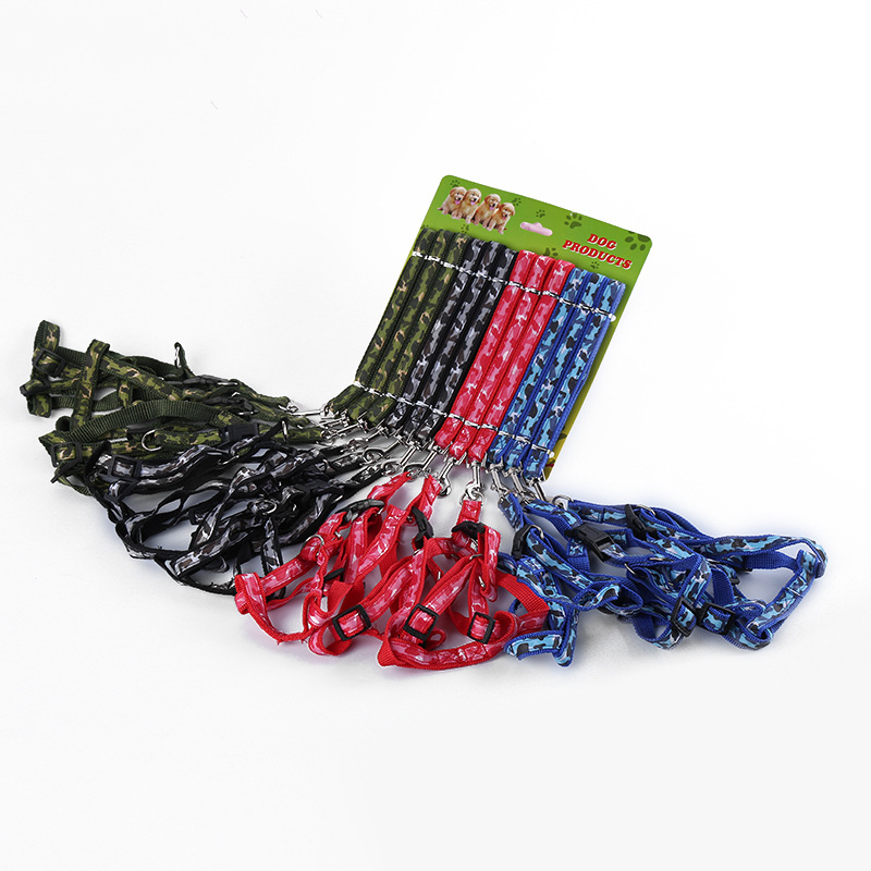 Camouflage dog leash, chest and back strap, comfortable and breathable, strong and durable dog chain manufacturer wholesale pic 6