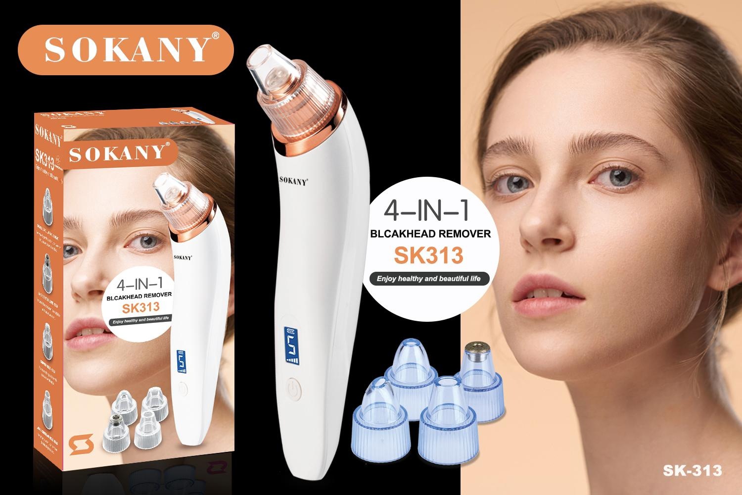 Cross-border SOKANY313 electric blackhead suction device, acne removal pore cleaner, facial cleansing device, portable beauty care device pic 2
