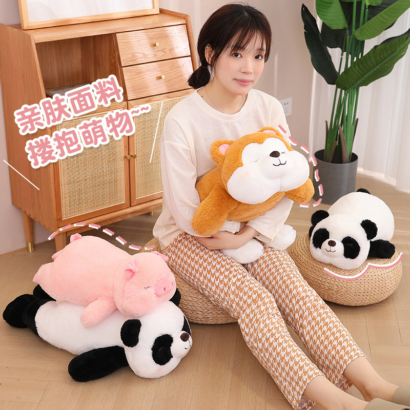 创意趴姿小猪毛绒玩具公仔压床娃娃玩偶儿童生日礼物靠垫抱枕长条详情20