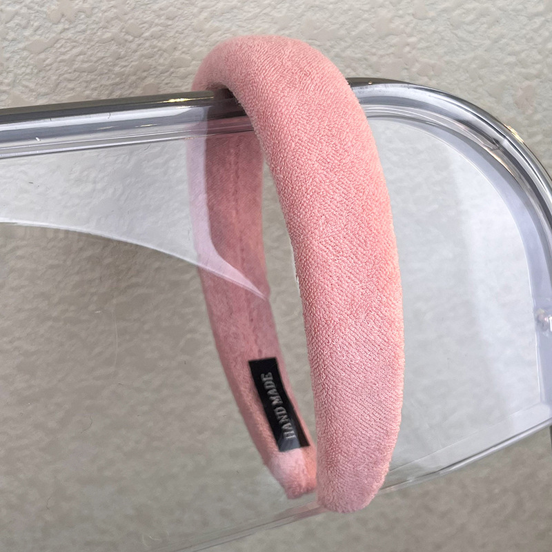 Pink high top wide hair band for women 2023 autumn/Winter new headband, face wash hair tie, versatile hairpin, popular headwear pic 24