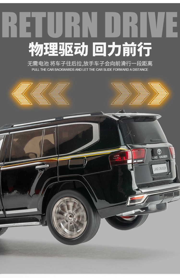(Foam box set) Simulation 1:18 scale Toyota Land Cruiser LC300 alloy SUV car model ornament pic 10