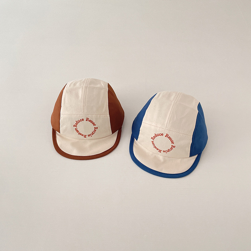 Baby baseball caps, spring pure cotton caps for infants, boys and girls, Korean-style color-blocked spring and autumn soft brim baseball caps pic 4