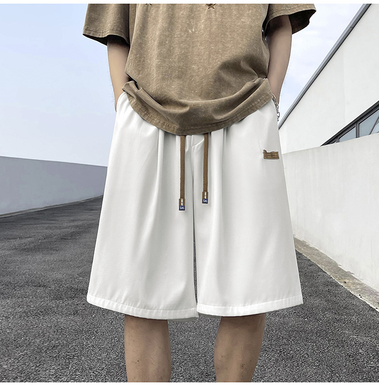 Ice silk shorts for men, summer thin basketball sports, quick-drying beach mid-length pants, loose workwear, casual 5-inch pants pic 19