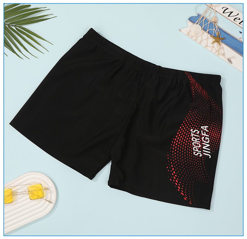 新款男士泳裤成人平角胶印沙滩裤泳池短裤男条纹游泳裤宽松舒适详情26