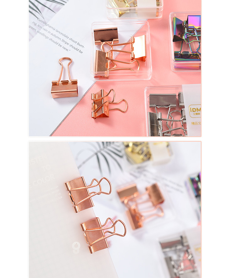 Lidemei InS-style rose gold electroplated pin Long tail clip paper Clip multi-functional creative office set pic 18