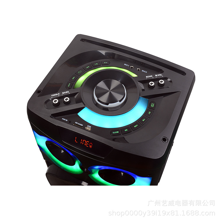 双12寸大功率120W户外K歌音响广场蓝牙音箱广场舞双话筒  MT-1219详情4