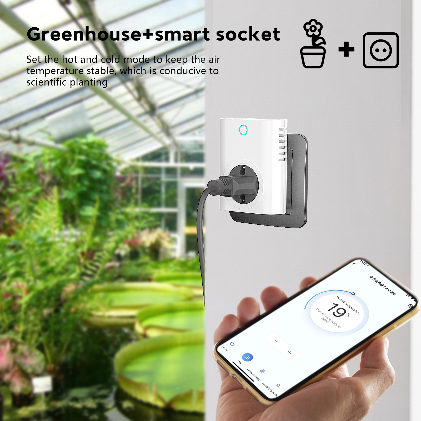 New WiFi smart constant temperature power meter socket temperature control electricity meter in one pic 6