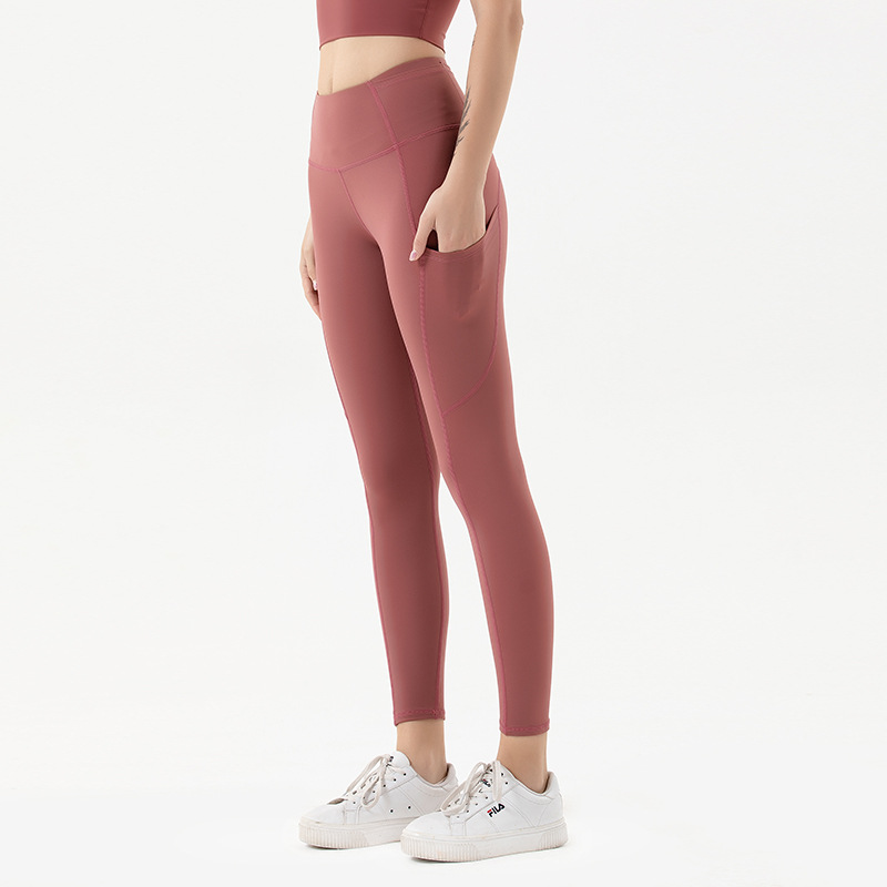 2020 New style yoga pants for women, cross-border Amazon double-sided nylon stretch sports tight pants, European and American fitness pants for women pic 22