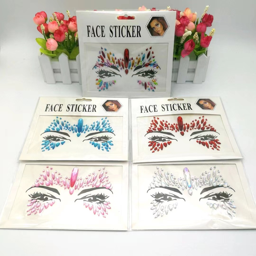 New face stickers, eye stickers, diamond makeup balls, Halloween decorative stickers, diamond eyebrow stickers, personalized stage makeup stickers pic 9