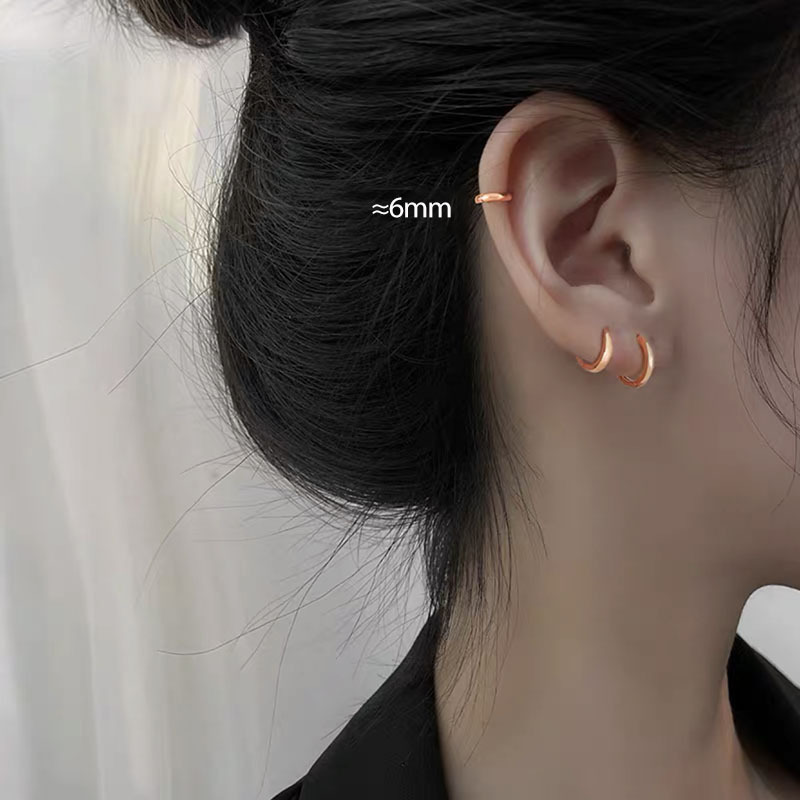 s925 silver ear buckles wholesale, feminine Korean earrings, 2023 new trendy ear bone nails, ear bone rings, trendy pic 14