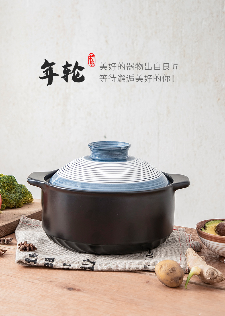 Clay pot, stew pot, soup maker, household open flame small stew bowl, stone pot, milk pot, rice bowl, chopsticks, kitchenware set wholesale pic 14