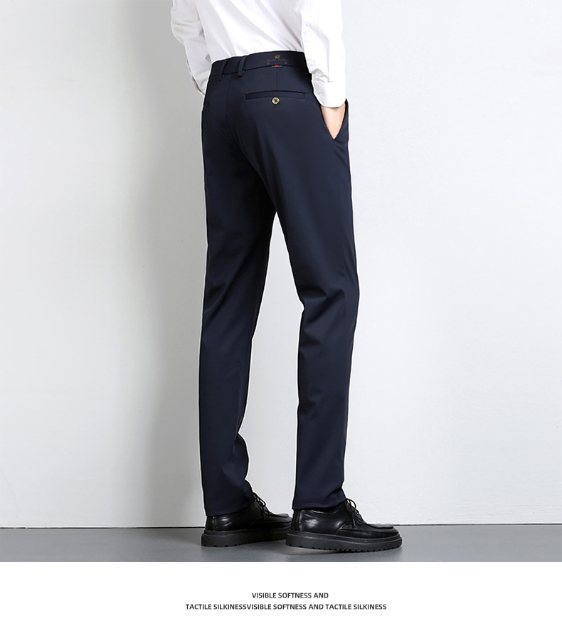 High-end business casual pants for men 2022 autumn and winter, thickened long pants, youth straight, elastic, wrinkle-free and drape dress pants pic 19