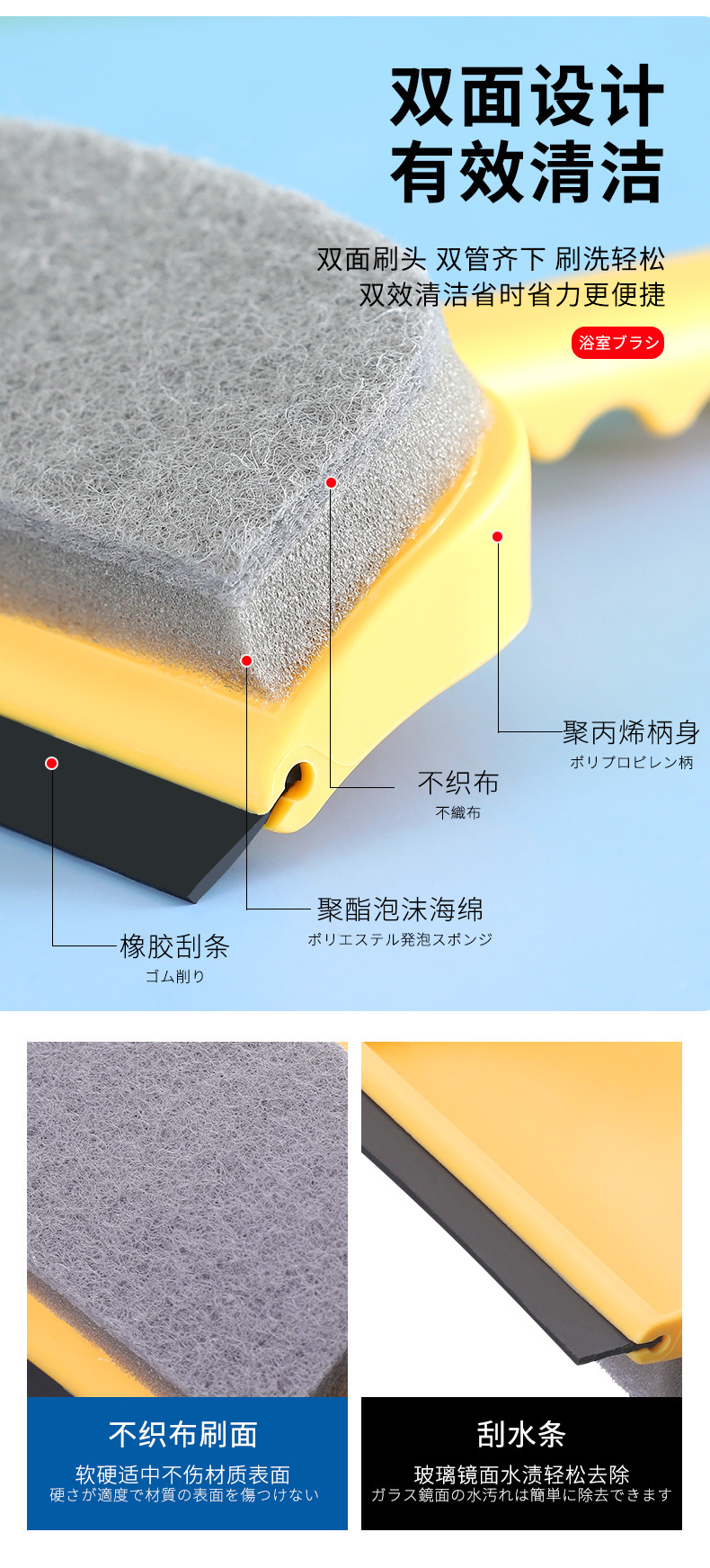 This dual-purpose water scraper is a perfect tool for cleaning glass, a window cleaner, a household window cleaning brush, and a table glass cleaning tool pic 2