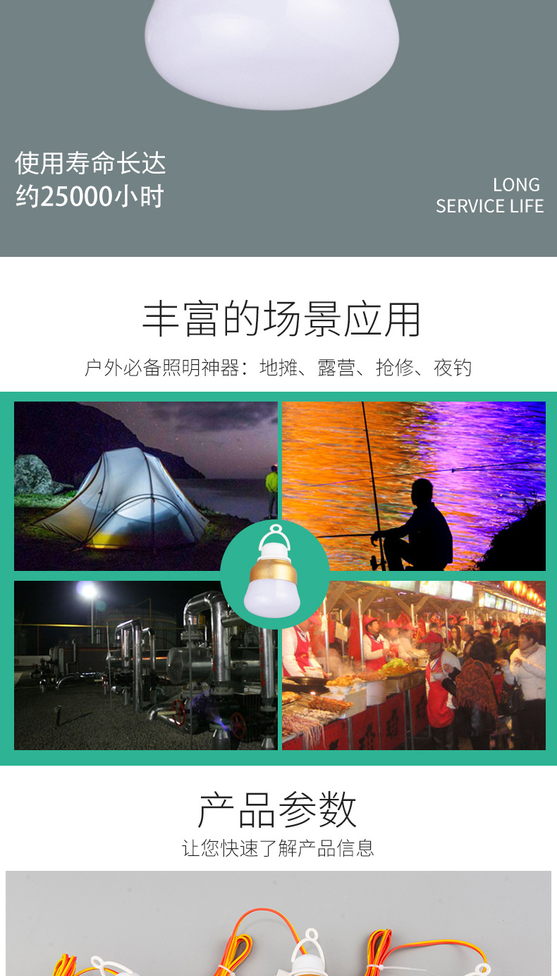 Factory direct supply of led bulbs, high, rich and handsome bulb lights, outdoor camping night market lights, street stall bulb lights, factory direct supply pic 5