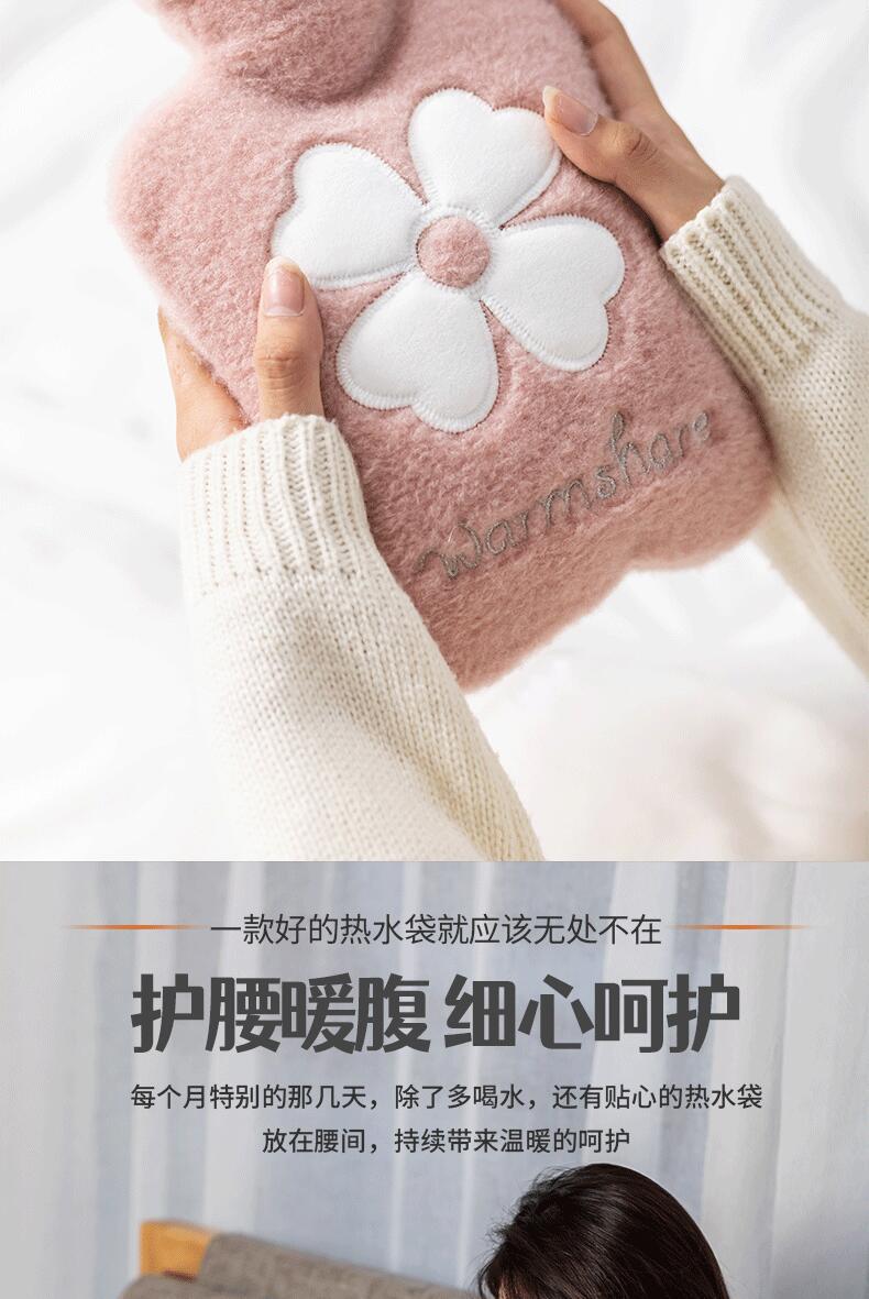热水袋注水冬季PVC加厚便携式保暖学生暖手宝毛绒迷你暖水袋批发详情5