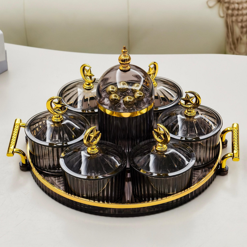 干果碟小吃碟圆形透明点心分格盘家用水果盘带塑料盖北欧轻奢果碟干果碟小吃碟圆形透明点心分格盘家用水果盘带塑料盖北欧轻奢果碟详情10