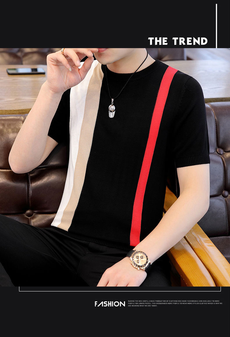 源头厂家2024夏季冰感透气时尚短袖T恤男新款青少年休闲百搭T恤男详情21