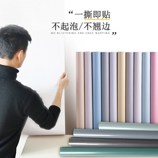 批发自粘墙纸家用卧室防水防潮宿舍翻新贴纯色背景墙贴壁纸加厚详情7