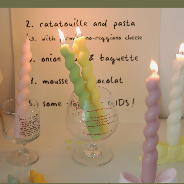 Twisted spiral rod wax, a niche atmosphere fragrance gift candle, handcrafted long rod shape cross-border aromatherapy candle pic 16