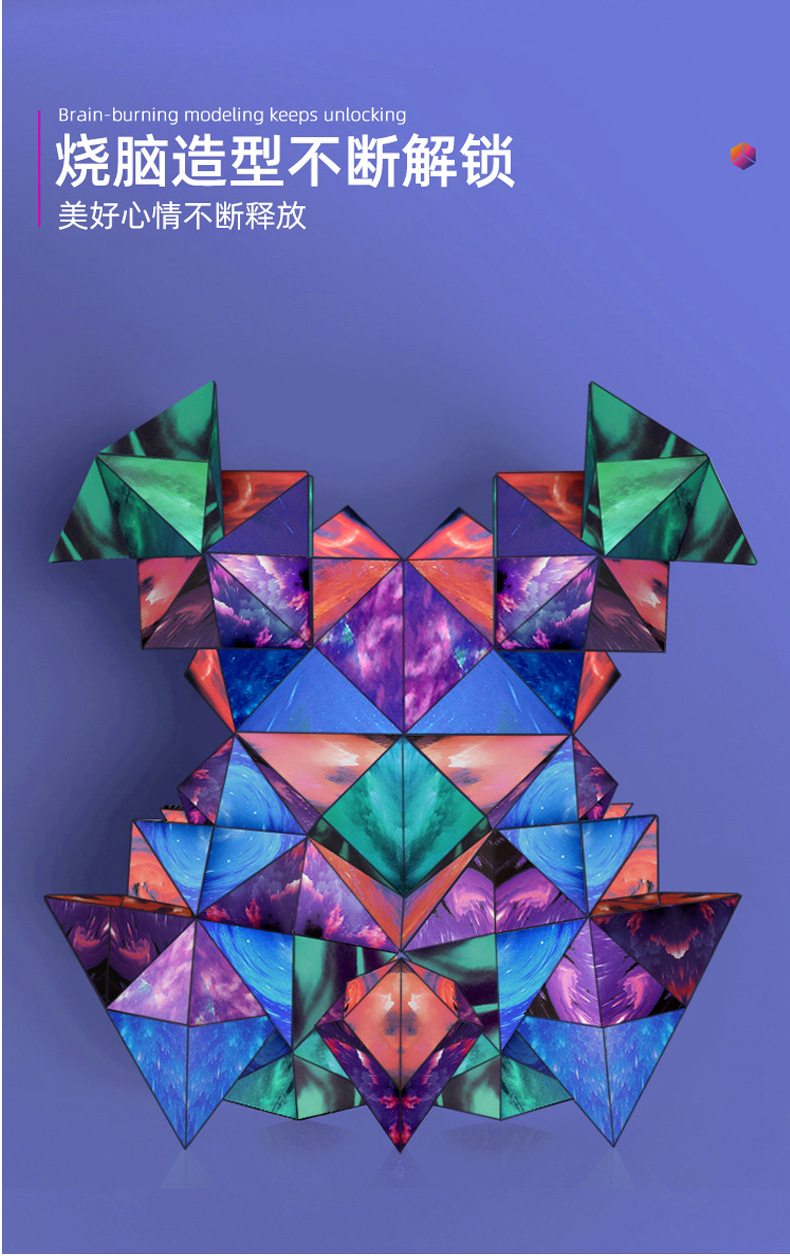 3D mutante geometría cubo de rubik juguete magnético para niños rompecabezas desarrollo intelectual de tercer orden tridimensional deformación flip cubo de rubik bloque pic 4