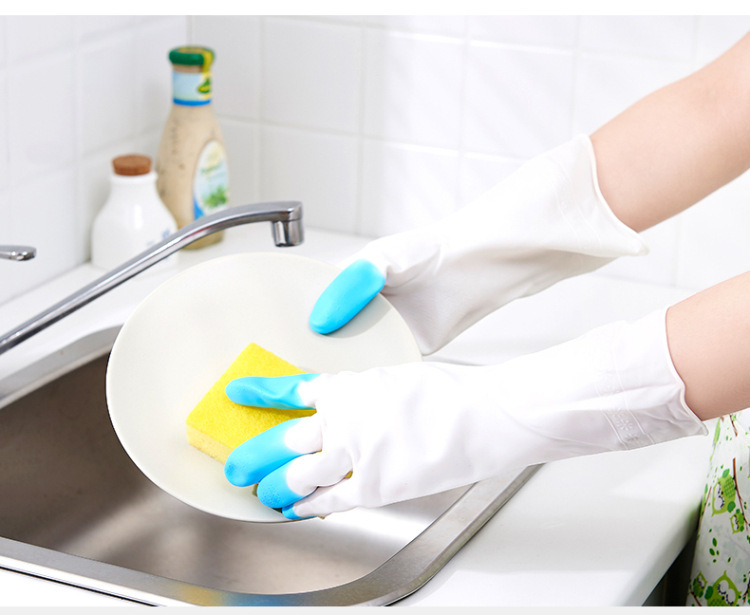 Latex household gloves, all-season universal, finger style, multi-functional and thickened cleaning and dishwashing gloves, individually packaged pic 4