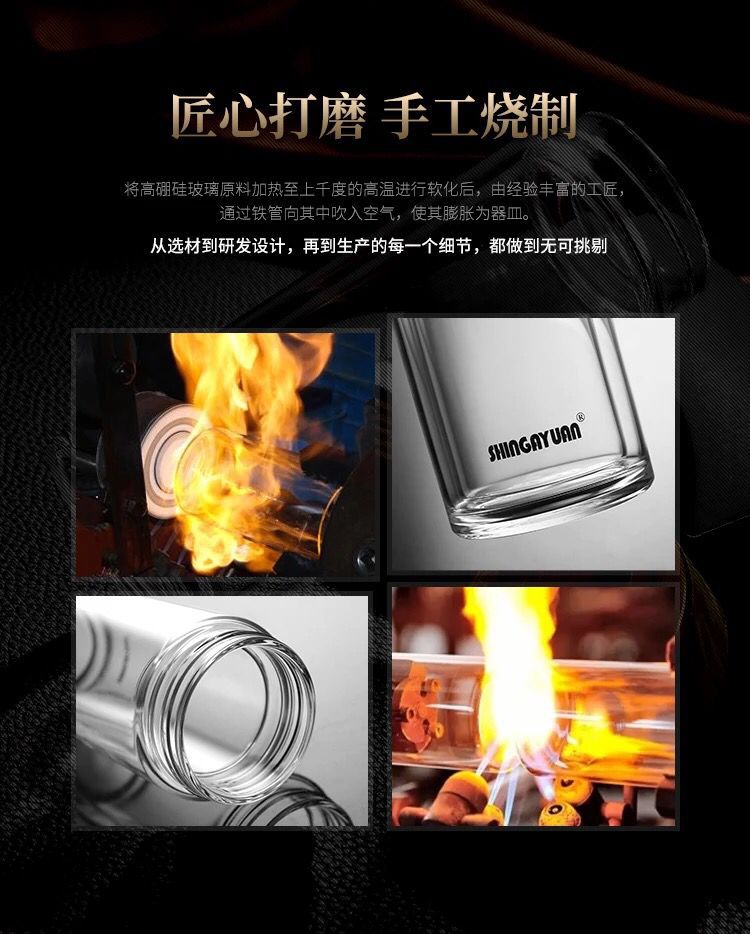 无铅耐热高硼硅保温玻璃水杯 商务礼品礼盒装男士双层隔热茶杯详情6