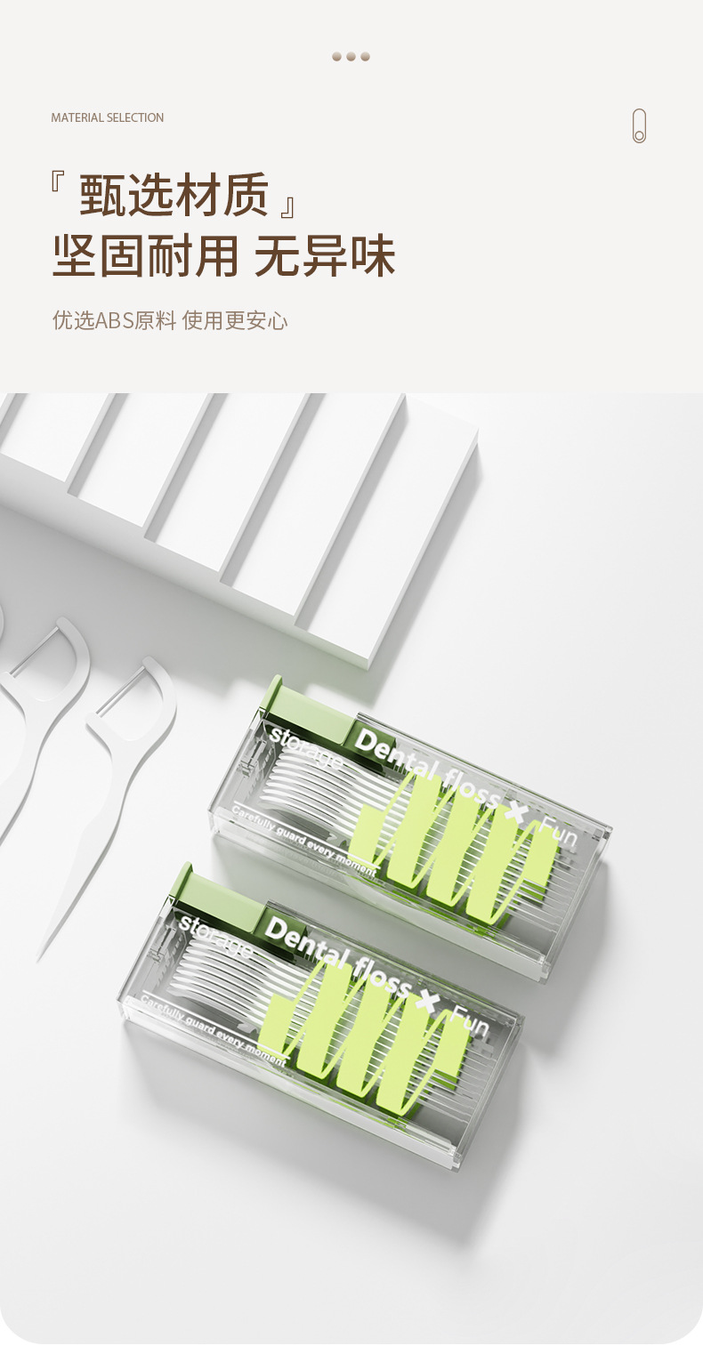 Portable dental floss box, automatic pop-up dental floss storage box, push-type portable disposable dental floss picks wholesale 10 pieces pic 9