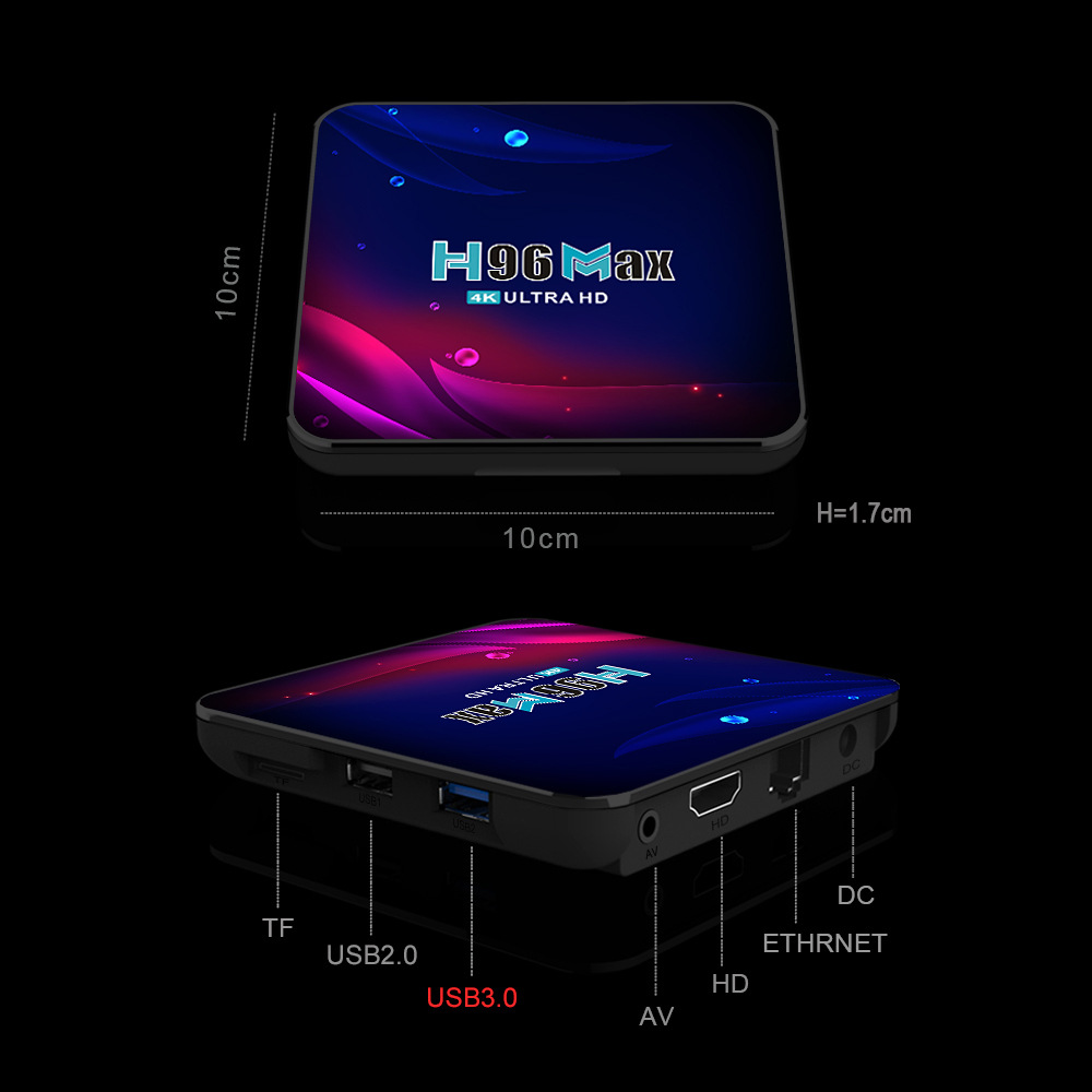 H96 MAX V11 RK3318, верхний ящик сетевого компьютера андроид 11,0, двухчастотный wi-fi bluetooth 4K TVBOX pic 9
