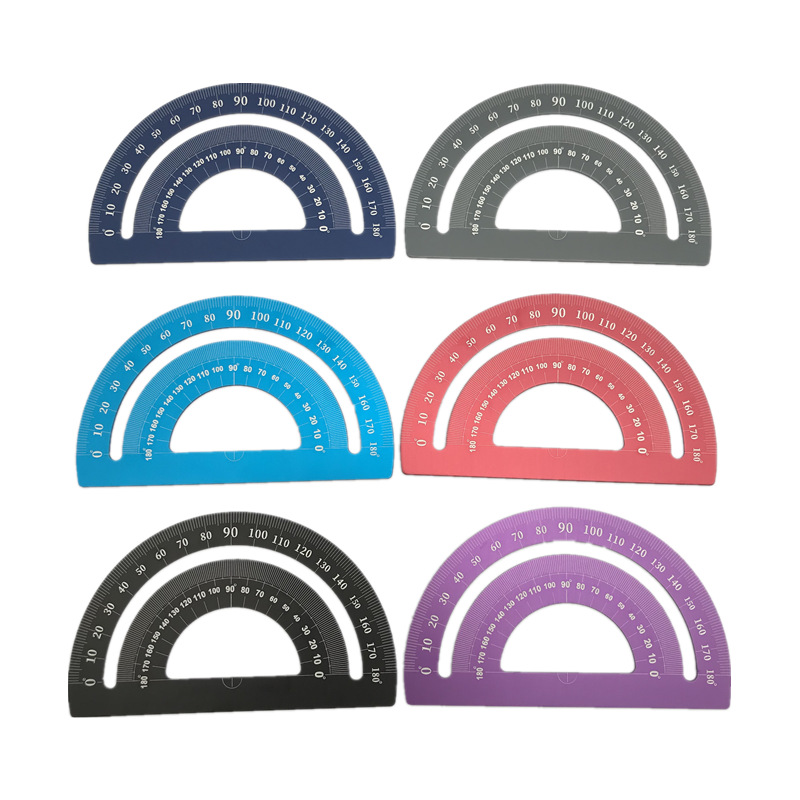 Laser scale drawing scale, engraved metal rulers for primary and secondary school students, wholesale aluminum alloy ruler sets, stationery four-piece sets pic 14