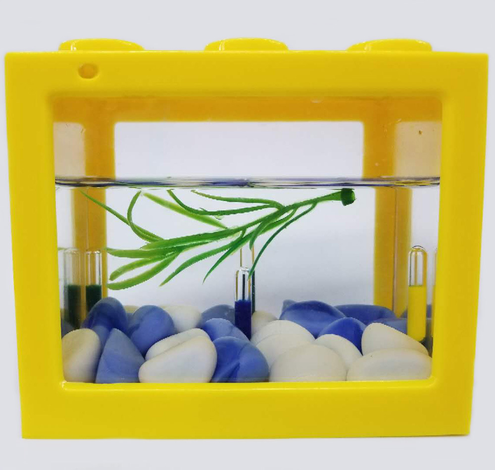 Aquarium small fish tank, building block fish tank, small fighting fish tank, landscape, water untoppleable figure pic 1