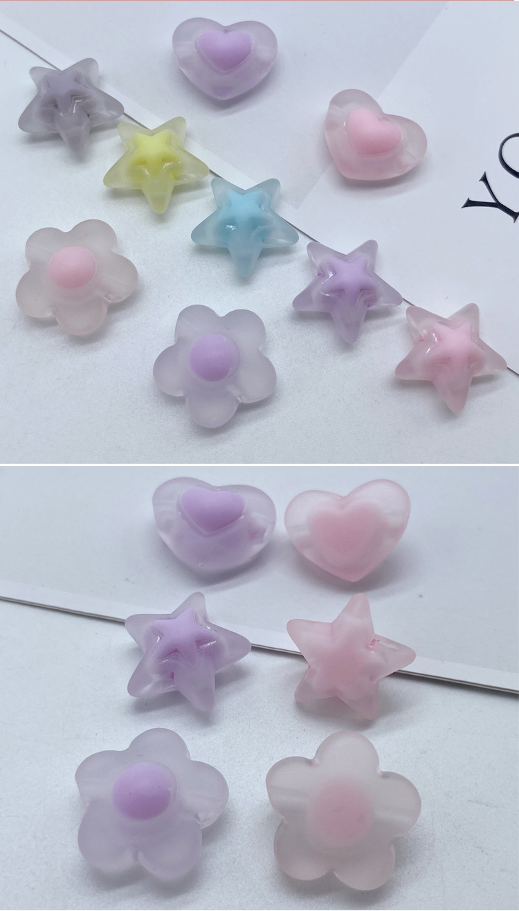 简约清新通孔磨砂蛋黄珠 diy儿童发饰制作橡皮筋配饰亚克力饰品详情7