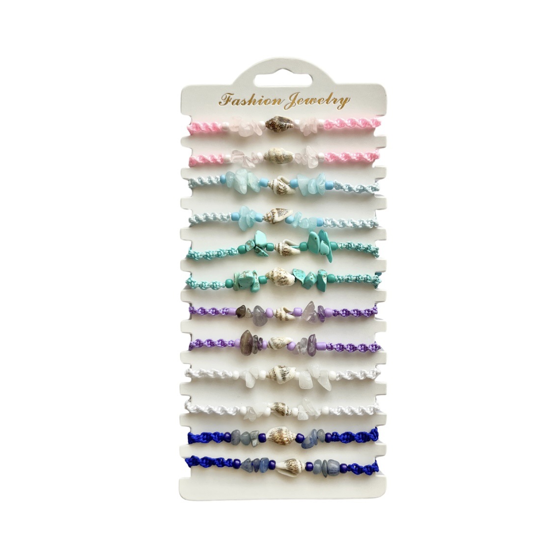 A batch of fashionable men's and women's ocean-style beach surfing bracelets with a sea snail color and crushed stone weaving style, which are popular cross-border products in Europe and America pic 5