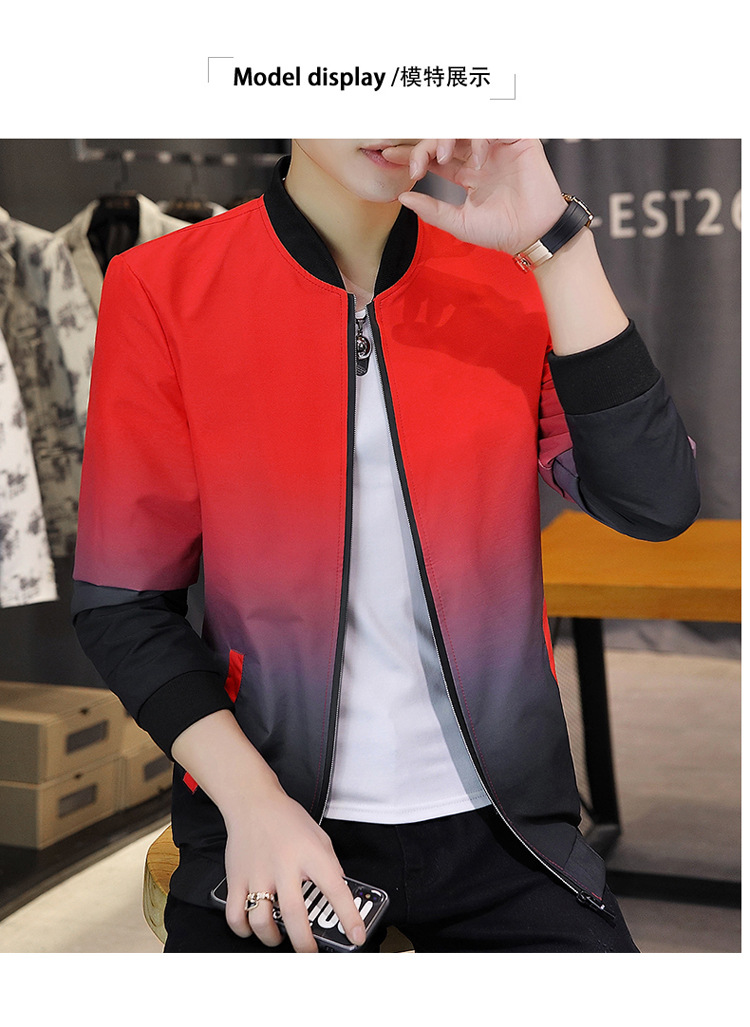 Comercio exterior primavera/otoño 2022 chaqueta versátil para hombres versión coreana slim fit baseball wear tendencia para hombres gradiente de estilo casual abrigos pic 8