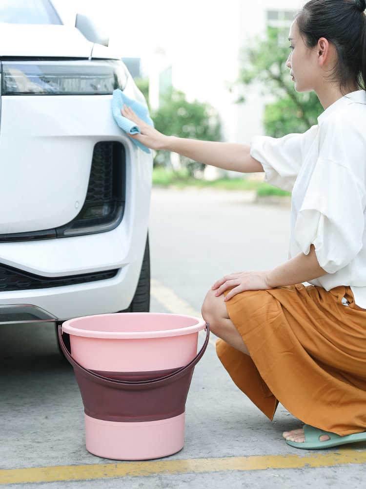 家用折叠水桶清洁水桶便携式钓鱼桶洗车桶学生宿舍提水桶详情5