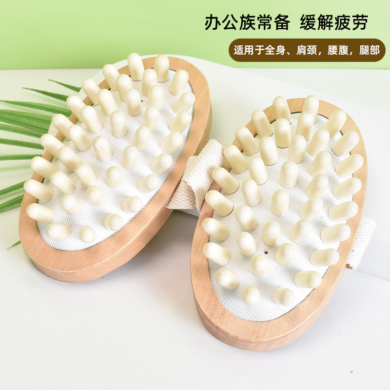 工厂直销实木气囊梳头部经络刷精油穴位按摩器气垫经络按摩刷全身详情3