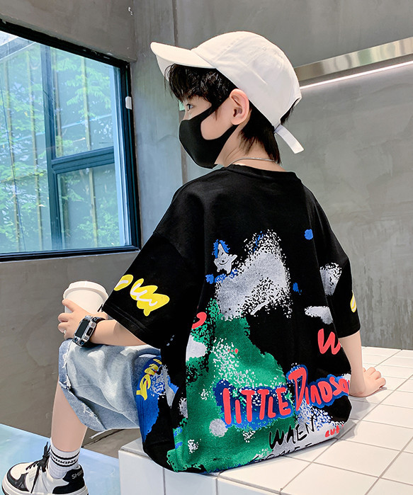 儿童装男童短袖T恤夏装2022年新款夏季男孩中大童夏款纯棉上衣潮t详情2