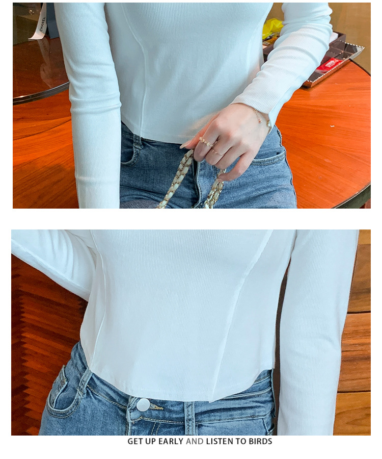 打底衫女内搭秋季2022年新款修身显瘦短款上衣洋气长袖打底小衫潮详情9