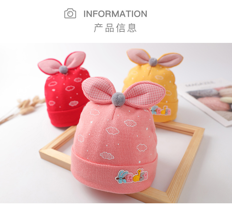 Conejo bebé sombrero de lana de invierno bebé calor gorra de gorra para lactantes recién nacidos litros per seriamente las orejas pic 6