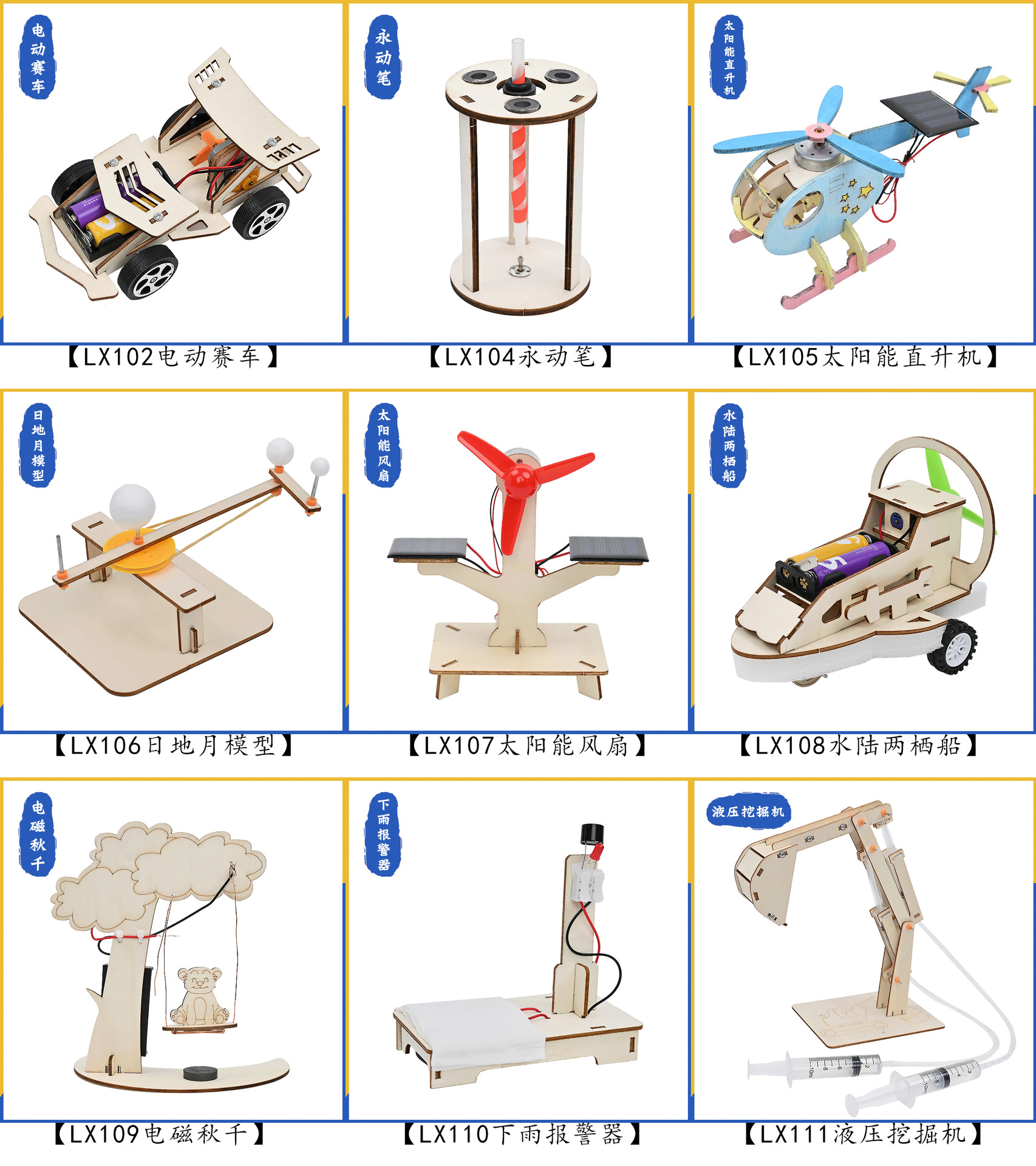 蓝象文化源头厂家儿童小学生科技小制作小实验小发明教具材料套装详情4