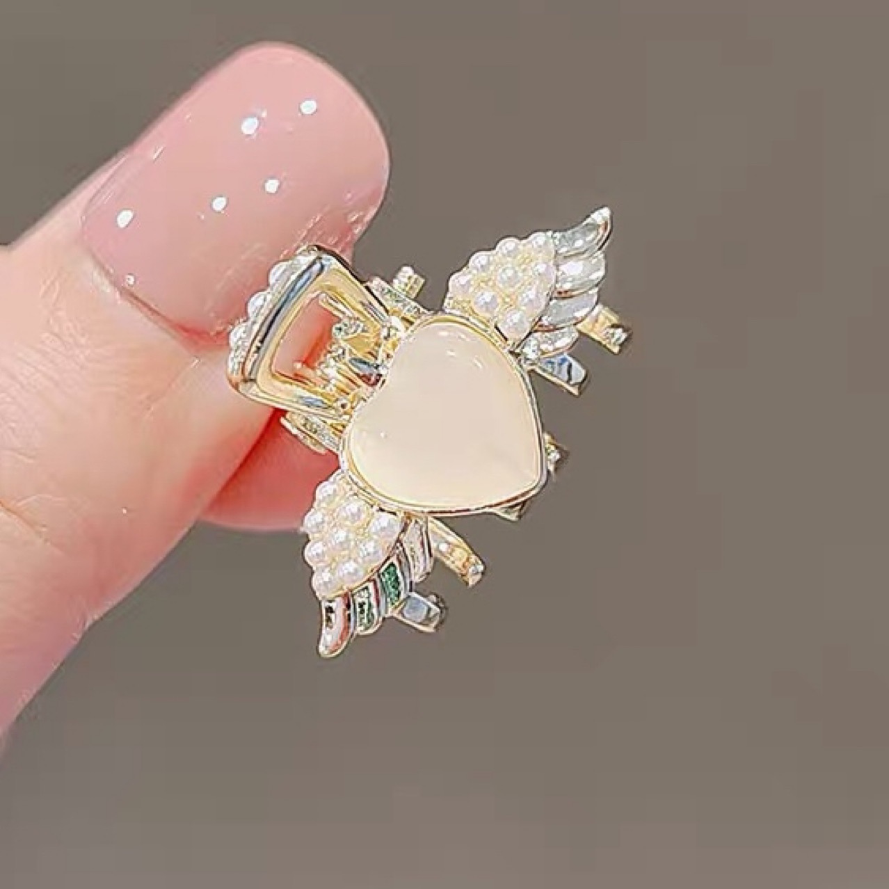 曰系甜美仿猫眼石系列发夹后脑勺少女小号发抓发卡抓夹韩国鲨鱼夹详情1