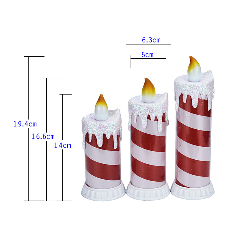 Red LED electronic striped simulation teardrop candle Christmas candle pic 1